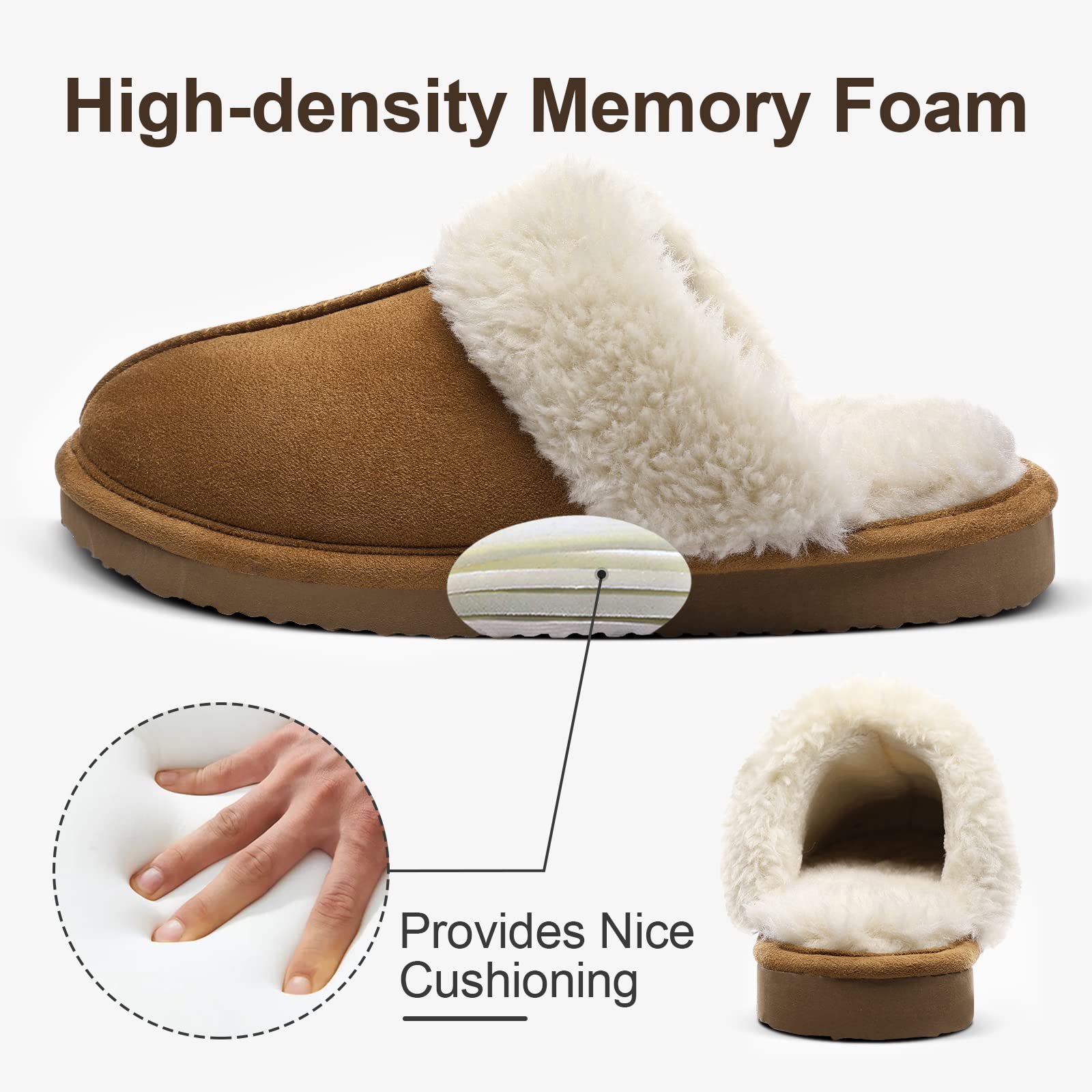 Women's Fuzzy Memory Foam Slippers