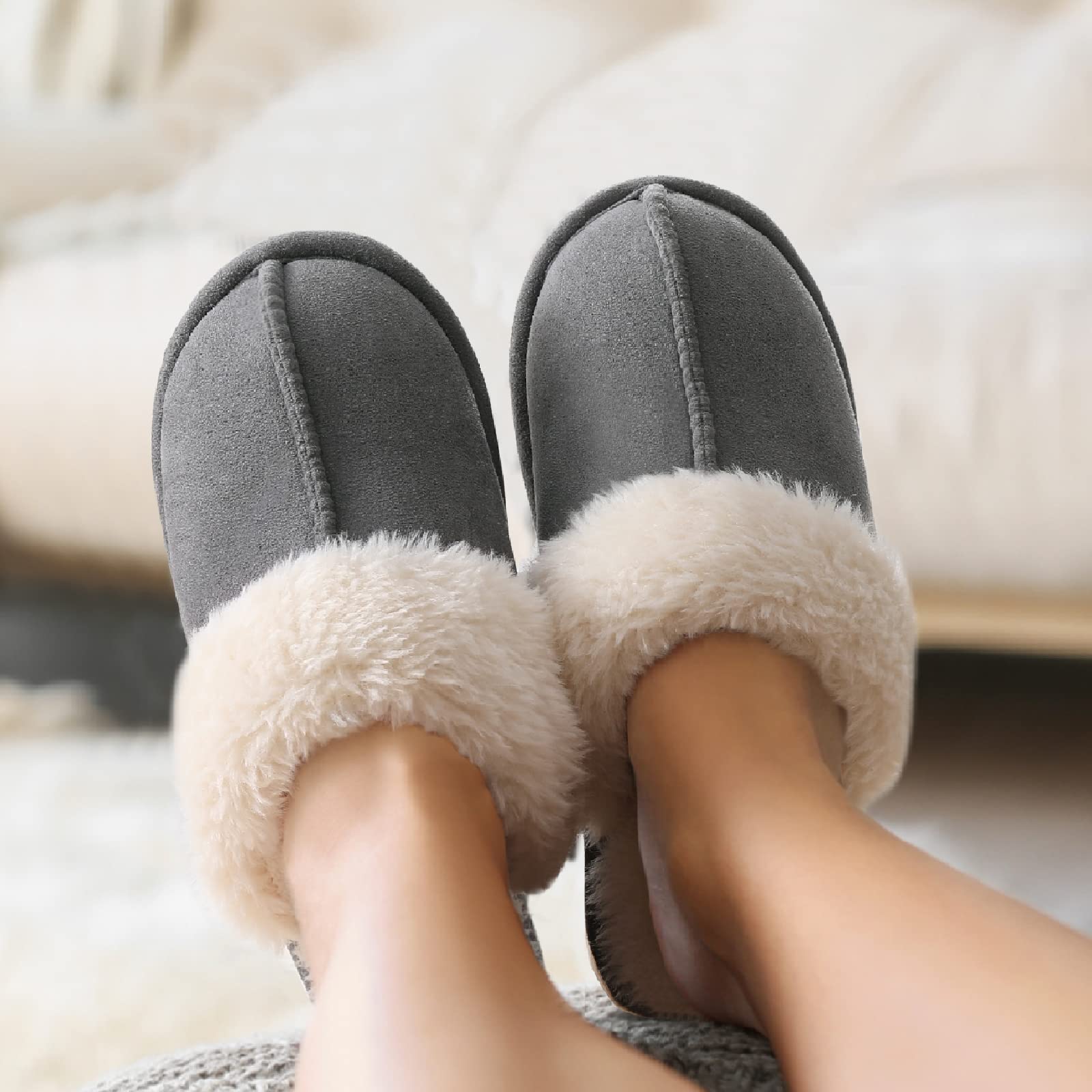 Women's Fuzzy Memory Foam Slippers